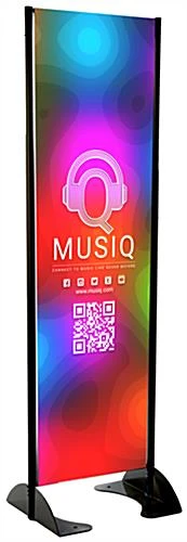 24 X 72 Outdoor Banner Flag Stand, Single Sided Print Graphic - Black