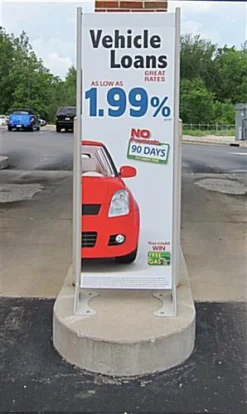 20 X 72 Outdoor Banner Flag Stand, Single Sided Print Graphic - Gray -UZI Business Furniture Shop obs rw preview 2