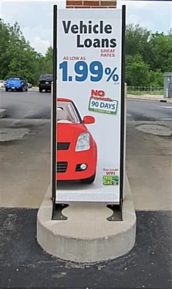 24 X 72 Outdoor Banner Flag Stand, Single Sided Print Graphic - Black -UZI Business Furniture Shop obsbk renv preview