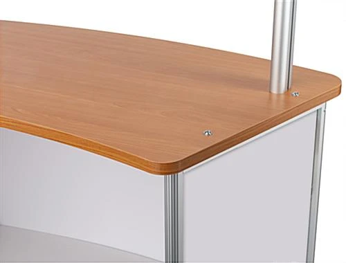 30"w Portable Counter W/ PET Sneeze Guard & Inner Shelf - Brown 6 30"w Portable Counter W/ PET Sneeze Guard & Inner Shelf - Brown - Image 6