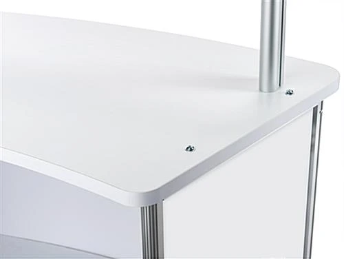 30"w Portable Counter W/ PET Sneeze Guard & Inner Shelf - White 6 30"w Portable Counter W/ PET Sneeze Guard & Inner Shelf - White - Image 6