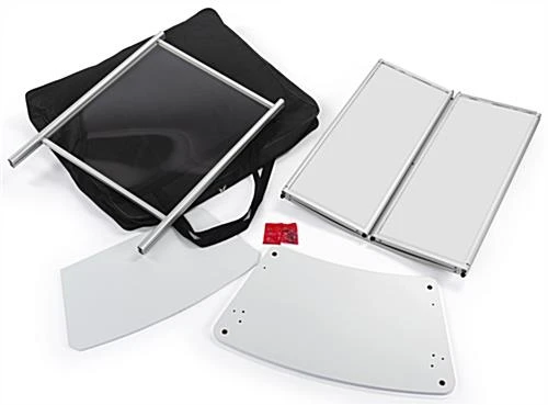 30"w Portable Counter W/ PET Sneeze Guard & Inner Shelf - White 7 30"w Portable Counter W/ PET Sneeze Guard & Inner Shelf - White - Image 7