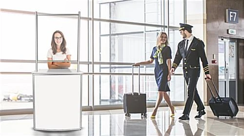 30"w Portable Counter W/ PET Sneeze Guard & Inner Shelf - White 8 30"w Portable Counter W/ PET Sneeze Guard & Inner Shelf - White - Image 8