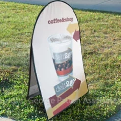 39"w Outdoor Pop Up A-Frame Sideline Banner - Custom Printed Graphics