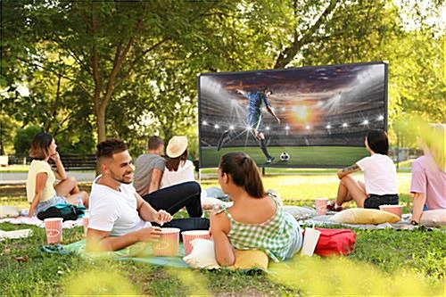 88 X 78 Projector Screen W/ Outdoor Stand & Ground Stakes, 100 In. Diagonal - White 6 88 X 78 Projector Screen W/ Outdoor Stand & Ground Stakes, 100 In. Diagonal - White - Image 6