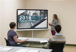 63 X 36 Projector Screen With Tripod Stand, 72-inch Retractable Screen - Black -UZI Business Furniture Shop prstri72.renv preview