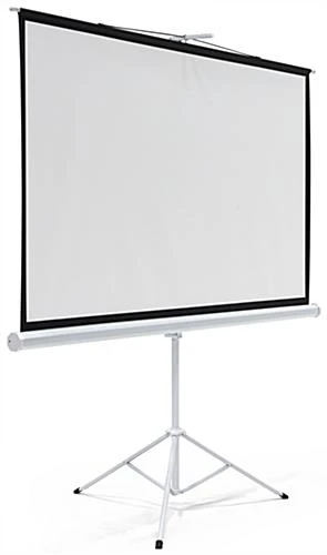 79 X 45 Projector Screen With Tripod Stand, 90-inch Retractable Screen - Black 2 79 X 45 Projector Screen With Tripod Stand, 90-inch Retractable Screen - Black - Image 2