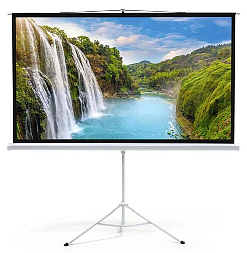 79 X 45 Projector Screen With Tripod Stand, 90-inch Retractable Screen - Black 3 79 X 45 Projector Screen With Tripod Stand, 90-inch Retractable Screen - Black - Image 3