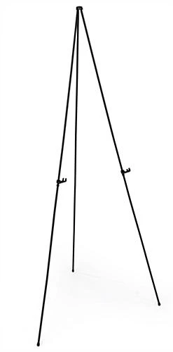Display Easel For Floor, Standard Tripod Design, Portable - Black