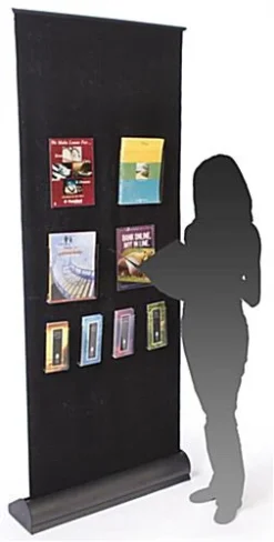 34 X 80-Inch Retractable Hook-and-Loop Banner Stand - Black -UZI Business Furniture Shop retvbnblk.ra3 preview