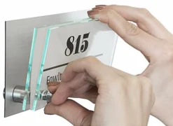 Workshop Series 6 X 3 Door Sign W/ Acrylic Plates, Standoffs & Film Sheets – Silver -UZI Business Furniture Shop rsign63md.ra4 preview