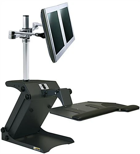 Dual Monitor Workstation W/ Electric Height Adjustment, 15” - 30” Screens – Gray 1 Dual Monitor Workstation W/ Electric Height Adjustment, 15” - 30” Screens – Gray