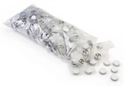 3/4" Diameter Metal Screw Covers For 4mm Screws, Set Of 200 - Silver