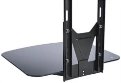 TV Wall Mount With Glass Shelf, Fits Monitors 32 To 55", Tilting Bracket - Black -UZI Business Furniture Shop shfmt3255b.ra8 preview
