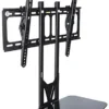 TV Wall Mount With Glass Shelf, Fits Monitors 32 To 55", Tilting Bracket - Black