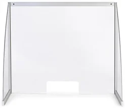 Countertop Sneeze Shield W/ Transaction Slot, Acrylic & Aluminum - Clear -UZI Business Furniture Shop smsal39.ra2 preview