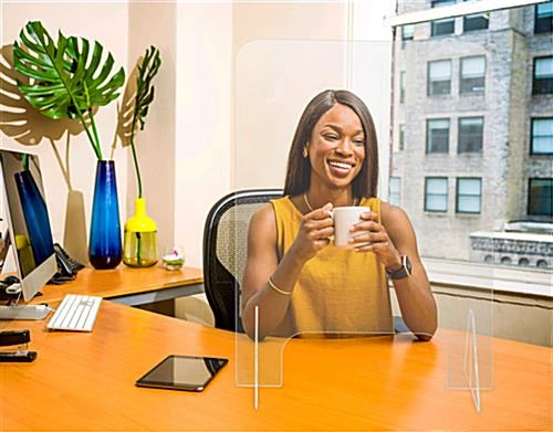 Countertop Sneeze Shield, Polycarbonate, Vertical Orientation - Clear 5 Countertop Sneeze Shield, Polycarbonate, Vertical Orientation - Clear - Image 5