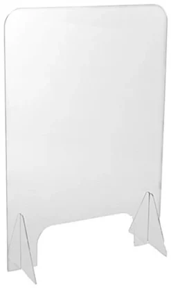 Countertop Sneeze Shield, Polycarbonate, Vertical Orientation - Clear