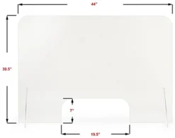 Countertop Sneeze Shield, Polycarbonate, Horizontal Orientation - Clear -UZI Business Furniture Shop smsdascbh.ra3 preview 1