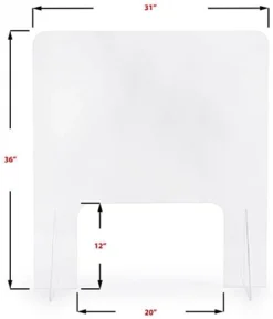 Countertop Sneeze Shield W/ Large Pass-Through, Acrylic, Single Panel - Clear -UZI Business Furniture Shop smsdascblg1.ra4 preview