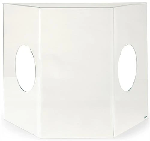 Countertop Sneeze Shield With Arm Openings, Acrylic, Three Panels - Clear 2 Countertop Sneeze Shield With Arm Openings, Acrylic, Three Panels - Clear - Image 2