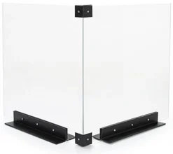 Corner Countertop Sneeze Shield, Polycarbonate, 2 Panels - Clear