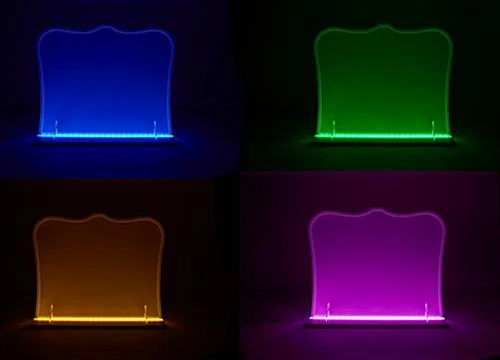 32" X 27" Acrylic Barrier W/ Color Changing LED Lights, Countertop Design - Clear 5 32" X 27" Acrylic Barrier W/ Color Changing LED Lights, Countertop Design - Clear - Image 5