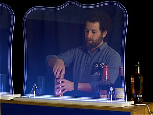 32" X 27" Acrylic Barrier W/ Color Changing LED Lights, Countertop Design - Clear 7 32" X 27" Acrylic Barrier W/ Color Changing LED Lights, Countertop Design - Clear - Image 7