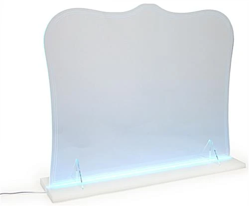 32" X 27" Acrylic Barrier W/ Color Changing LED Lights, Countertop Design - Clear 1 32" X 27" Acrylic Barrier W/ Color Changing LED Lights, Countertop Design - Clear