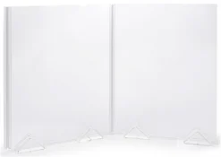 Modular Acrylic Sneeze Shields W/ Feet And Expandable Hinges - Clear