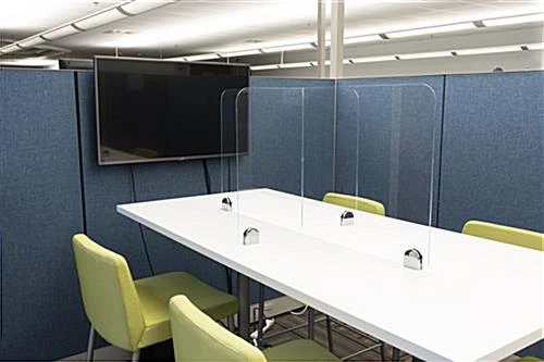 44"L X 22"W X 20"H Multi-Section Acrylic Table Divider- Clear 4 44"L X 22"W X 20"H Multi-Section Acrylic Table Divider- Clear - Image 4