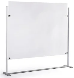 Countertop Sneeze Shield, Acrylic W/ Metal Frame, Adjustable Design - Clear