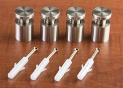 1 X 1 Through Grip Standoffs, Round, Stainless Steel, Set Of 4 - Silver -UZI Business Furniture Shop so1000ss.ra3 preview