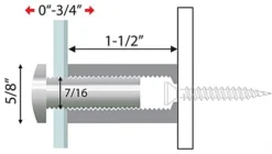 5/8 X 1-1/2 Through Grip Standoffs, Round, Aluminum, Set Of 4 - Silver 8 5/8 X 1-1/2 Through Grip Standoffs, Round, Aluminum, Set Of 4 - Silver -UZI Business Furniture Shop so1640al.ra2 preview