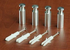 5/8 X 1-1/2 Through Grip Standoffs, Round, Aluminum, Set Of 4 - Silver 9 5/8 X 1-1/2 Through Grip Standoffs, Round, Aluminum, Set Of 4 - Silver -UZI Business Furniture Shop so1640al.ra3 preview