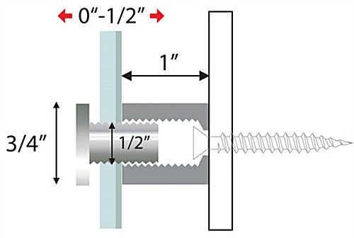 3/4 X 1 Through Grip Standoffs, Round, Aluminum, Set Of 4 - Black 5 3/4 X 1 Through Grip Standoffs, Round, Aluminum, Set Of 4 - Black - Image 5
