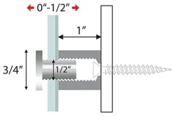 3/4 X 1 Through Grip Standoffs, Round, Set Of 4 - Gold -UZI Business Furniture Shop so1925g.ra2 preview