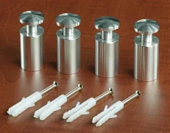 1 X 1-1/2 Through Grip Standoffs, Round, Aluminum, Set Of 4 - Silver -UZI Business Furniture Shop so2540al.ra5 preview