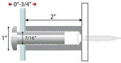 1 X 2 Through Grip Round Standoffs - Set Of 4, Silver Aluminum -UZI Business Furniture Shop so2551al.ra2 preview