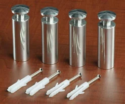 1 X 2-1/2 Through Grip Standoffs, Round, Aluminum, Set Of 4 - Silver -UZI Business Furniture Shop so2565al.ra3 preview