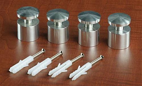 1-1/4 X 1 Through Grip Standoffs, Round, Aluminum, Set Of 4 - Silver 4 1-1/4 X 1 Through Grip Standoffs, Round, Aluminum, Set Of 4 - Silver - Image 4