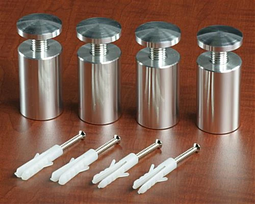 1-1/4 X 2 Through Grip Standoffs, Round, Aluminum, Set Of 4 - Silver 4 1-1/4 X 2 Through Grip Standoffs, Round, Aluminum, Set Of 4 - Silver - Image 4