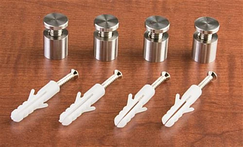 5/8 X 5/8 Through Grip Standoffs, Round, Stainless Steel, Set Of 4 - Silver 4 5/8 X 5/8 Through Grip Standoffs, Round, Stainless Steel, Set Of 4 - Silver - Image 4