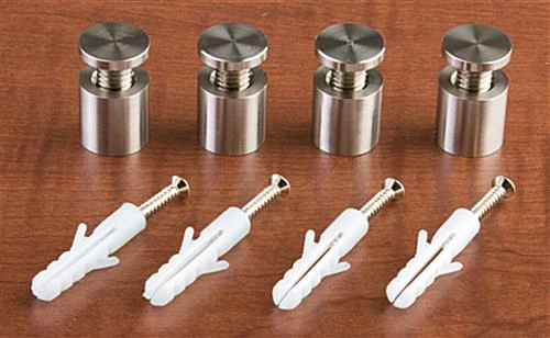 3/4 X 3/4 Through Grip Standoffs, Round, Stainless Steel, Set Of 4 - Silver 4 3/4 X 3/4 Through Grip Standoffs, Round, Stainless Steel, Set Of 4 - Silver - Image 4