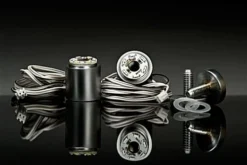 1 X 1 Through Grip Standoffs, LED Illuminated, Round, Aluminum, Set Of 2 - Silver -UZI Business Furniture Shop soled25wh.ra3 preview