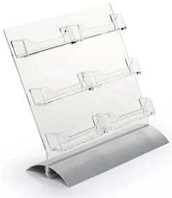 Workshop Series 6-Pocket Business Card Holder For Tabletop, Snap-On Base - Clear