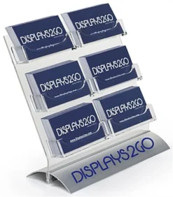 Workshop Series 6-Pocket Acrylic Card Holder For Tabletop, Custom Logo - Clear