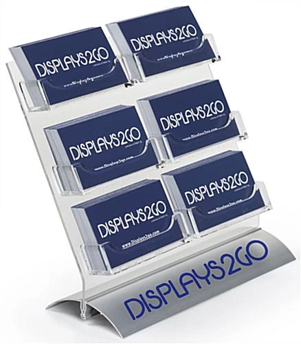 Workshop Series 6-Pocket Acrylic Card Holder For Tabletop, Custom Logo - Clear 1 Workshop Series 6-Pocket Acrylic Card Holder For Tabletop, Custom Logo - Clear