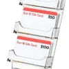 Workshop Series 3-Pocket Acrylic Card Display For Tabletop, Custom Logo - Silver