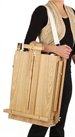 Wood Art Easel For Floor With Storage Compartment, Tilting - Natural -UZI Business Furniture Shop tbaesl021n.ra3 preview